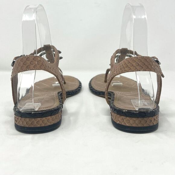 Chanel Python Leather CC Logo T-Strap Sandals Tan/Black EU39.5 - Picture 5 of 8